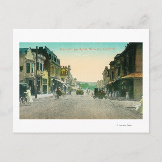 Uitzicht van Vierde Straat # 2San Rafael, CA Briefkaart (Voorkant)