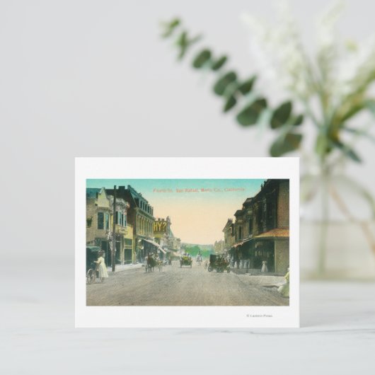 Uitzicht van Vierde Straat # 2San Rafael, CA Briefkaart (Staand voorkant)