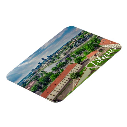 Uitzicht van Vilnius, Litouwen Magneet (Linkerzijde)