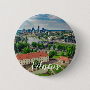 Uitzicht van Vilnius, Litouwen Ronde Button 5,7 Cm