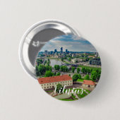 Uitzicht van Vilnius, Litouwen Ronde Button 5,7 Cm (Voorkant /achterkant)