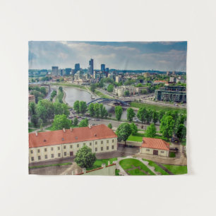 Uitzicht van Vilnius, Litouwen Wandkleed