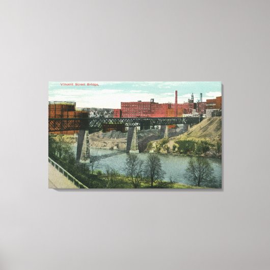 Uitzicht van Vincent Street Bridge Canvas Afdruk (Voorkant)
