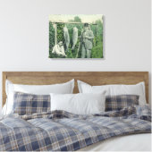 Uitzicht van vissers met vangst bij Fitch Mt. Canvas Afdruk (Insitu (Slaapkamer))