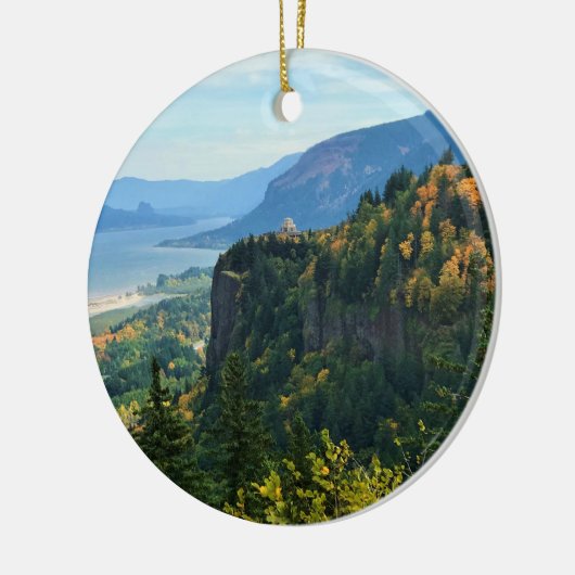 Uitzicht van Vista House, Columbia River, Oregon Keramisch Ornament (Links)