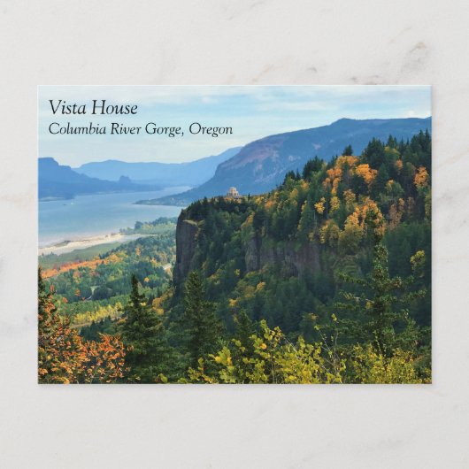 Uitzicht van Vista House, Columbia River, Oregon P Briefkaart (Voorkant)