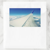 Uitzicht van vleugelvliegtuigen tijdens de vlucht rechthoekige sticker (Tas)