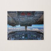 Uitzicht van vliegtuigcockpit over de Alpen Legpuzzel (Horizontaal)