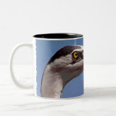 Uitzicht van vogeloog tweekleurige koffiemok (Links)