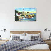 Uitzicht van vuurtoren van Point Atkinson 2 Canvas Afdruk (Insitu (Slaapkamer))