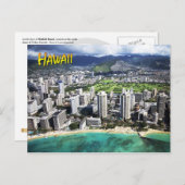 Uitzicht van Waikiki Beach, Oahu, Hawaii Briefkaart (Voorkant / Achterkant)