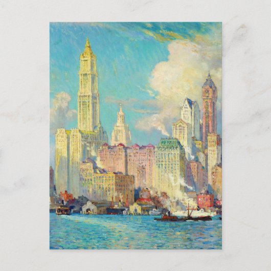 Uitzicht van Wall Street | Colin Campbell Cooper Briefkaart (Voorkant)