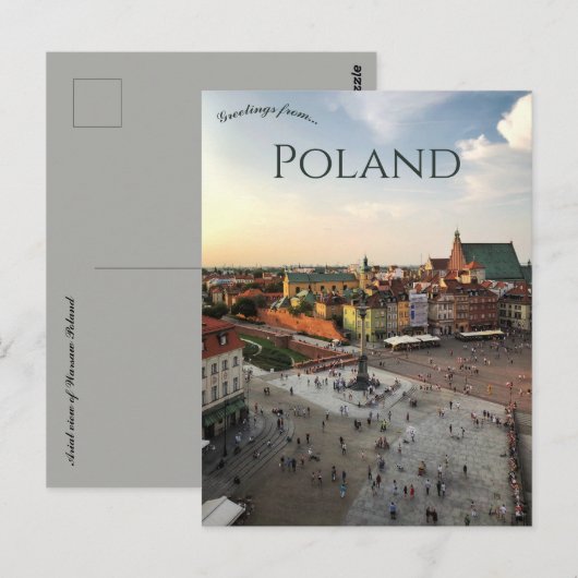 Uitzicht van Warschau Briefkaart (Voorkant / Achterkant)