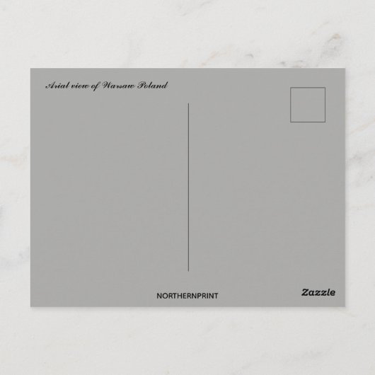 Uitzicht van Warschau Briefkaart (Achterkant)