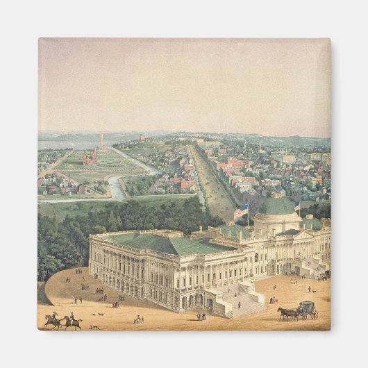 Uitzicht van Washington, geb. door E. Sachse & Co. Magneet (Voorkant)