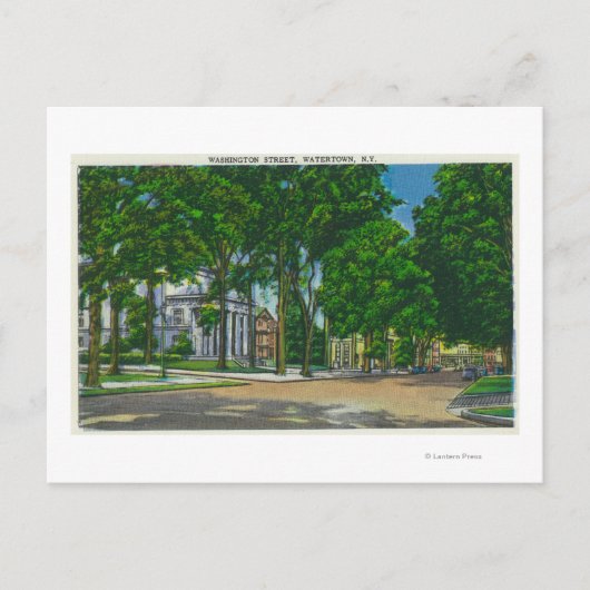 Uitzicht van Washington Street Briefkaart (Voorkant)