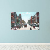 Uitzicht van Washington Street met Cable Cars Canvas Afdruk (Insitu (Houten vloer))