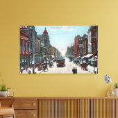Uitzicht van Washington Street met Cable Cars Canvas Afdruk (Insitu (Woonkamer))