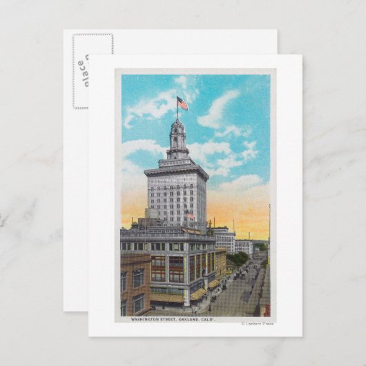 Uitzicht van Washington Street, Oakland, CA Briefkaart (Voorkant / Achterkant)