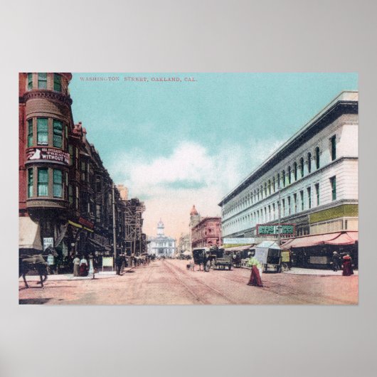 Uitzicht van Washington Street Oakland, CA Poster (Voorkant)