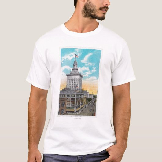 Uitzicht van Washington Street, Oakland, CA T-shirt (Voorkant)