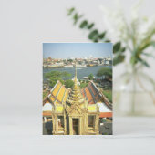 Uitzicht van Wat Arun over de rivier Chao Phraya,  Briefkaart (Staand voorkant)