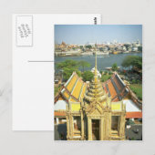Uitzicht van Wat Arun over de rivier Chao Phraya,  Briefkaart (Voorkant / Achterkant)