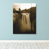 Uitzicht van Waterval Canvas Afdruk (Insitu (Houten vloer))