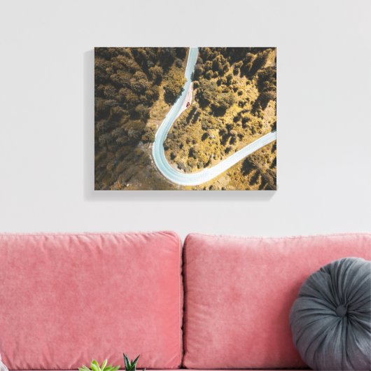 uitzicht van weg tussen bos canvas afdruk (Insitu (Woonkamer))