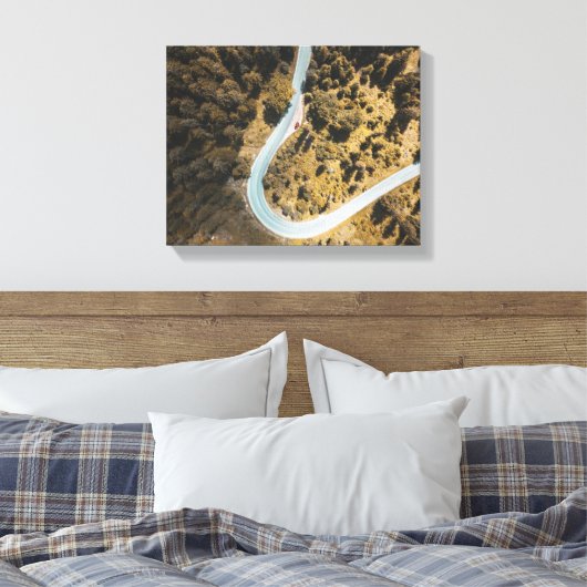 uitzicht van weg tussen bos canvas afdruk (Insitu (Slaapkamer))