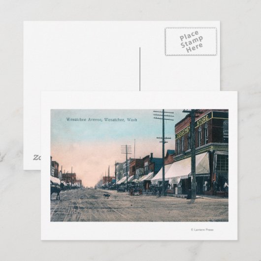Uitzicht van Wenatchee Avenue Briefkaart (Voorkant / Achterkant)