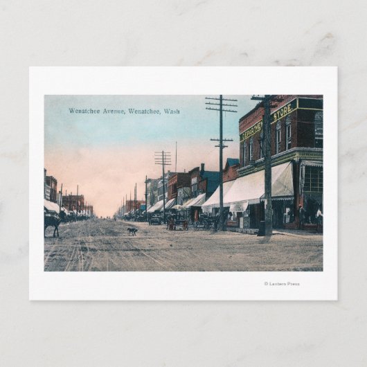 Uitzicht van Wenatchee Avenue Briefkaart (Voorkant)