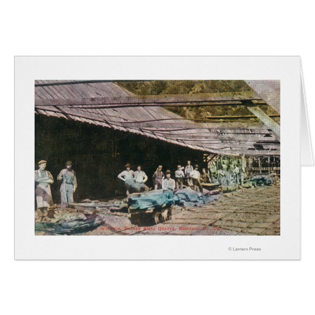 Uitzicht van werknemers van de Eureka Slate Quarry (Voorkant Horizontaal)