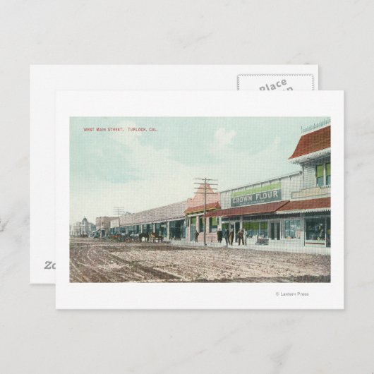 Uitzicht van West Main StreetTurlock, CA Briefkaart (Voorkant / Achterkant)