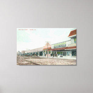 Uitzicht van West Main StreetTurlock, CA Canvas Afdruk