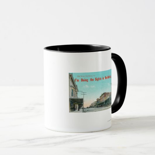 Uitzicht van West Street, Healdsburg, CA Mok (Voorkant rechts)