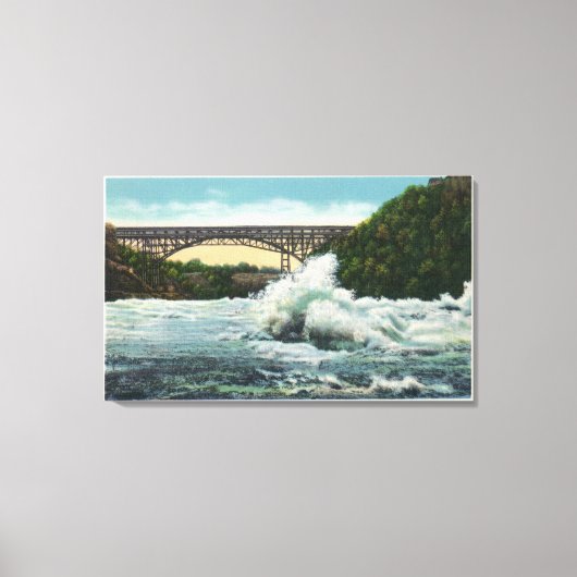 Uitzicht van Whirlpool Rapids Bridge en Whirlpool Canvas Afdruk (Voorkant)