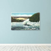 Uitzicht van Whirlpool Rapids Bridge en Whirlpool Canvas Afdruk (Insitu (Houten vloer))