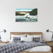 Uitzicht van Whirlpool Rapids Bridge en Whirlpool Canvas Afdruk (Insitu (Slaapkamer))