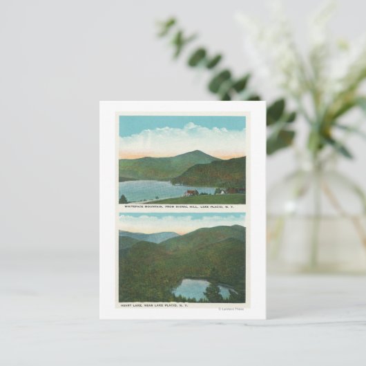 Uitzicht van Whiteface Mt uit Signal Hill, Heart Briefkaart (Staand voorkant)