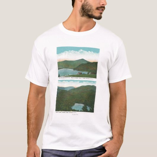 Uitzicht van Whiteface Mt uit Signal Hill, Heart T-shirt (Voorkant)