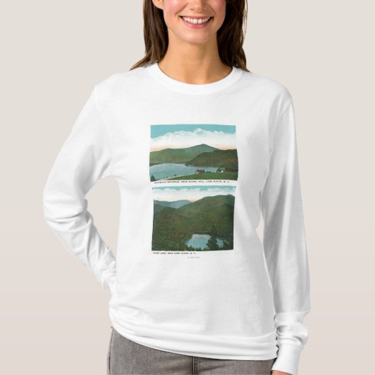 Uitzicht van Whiteface Mt uit Signal Hill, Heart T-shirt (Voorkant)