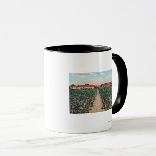 Uitzicht van wijngaarden en wijnkelders mok (Voorkant rechts)