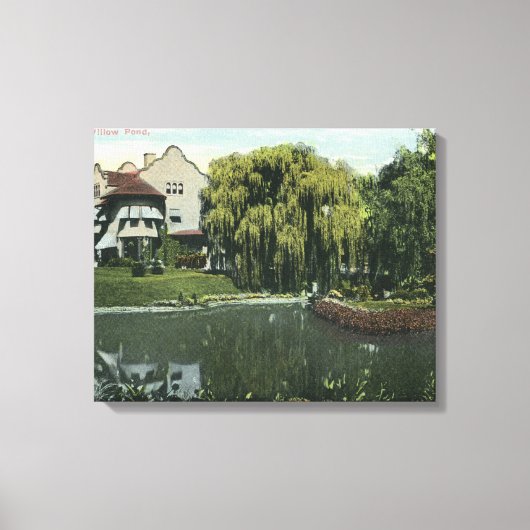 Uitzicht van Willow Pond Canvas Afdruk (Voorkant)
