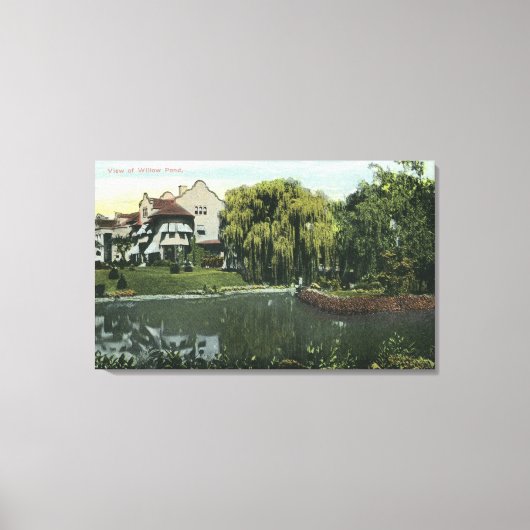 Uitzicht van Willow Pond Canvas Afdruk (Voorkant)