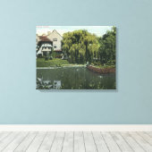 Uitzicht van Willow Pond Canvas Afdruk (Insitu (Houten vloer))