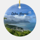 Uitzicht van Windward Oahu, Hawaii Keramisch Ornament (Achterkant)