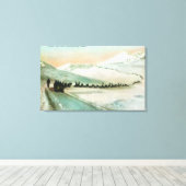 Uitzicht van winterspoorklimmers canvas afdruk (Insitu (Houten vloer))