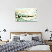 Uitzicht van winterspoorklimmers canvas afdruk (Insitu (Slaapkamer))