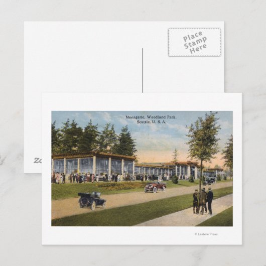 Uitzicht van Woodland Park Menagerie Briefkaart (Voorkant / Achterkant)